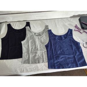 Satinior New Womens 3 Piece Sleeveless Crop Tops